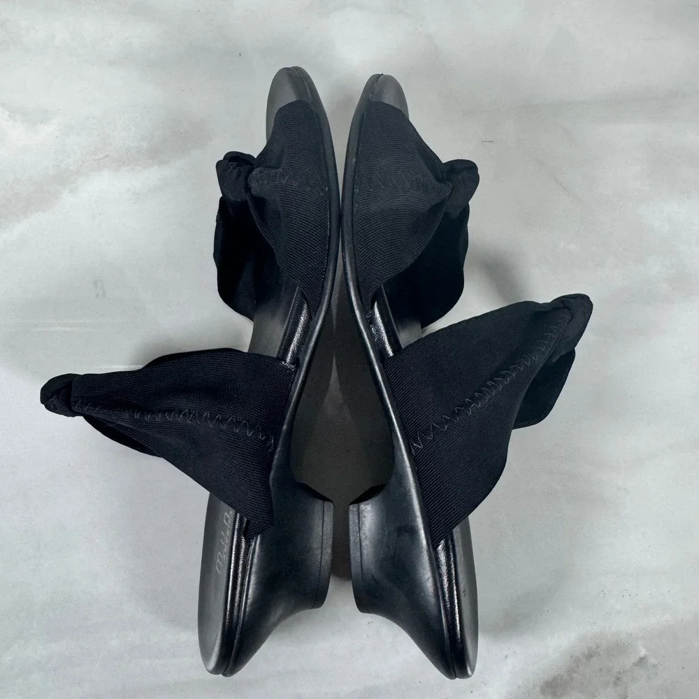Munro American Black Double Strap Knotted Sandals Slip On Cruise Resort 8 WW